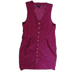 Mizz Lizz Corduroy Jumper Dress Size Medium Rust Red Overall Modest